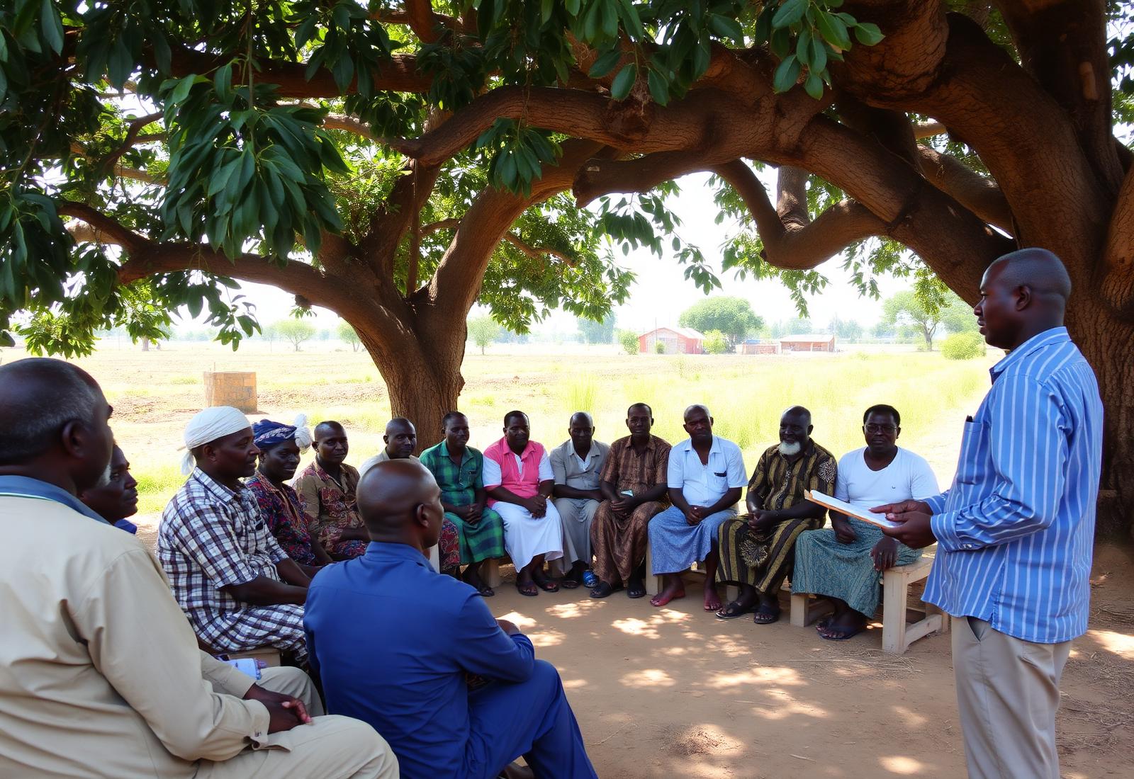 Agricultural producers and field partners in discussion