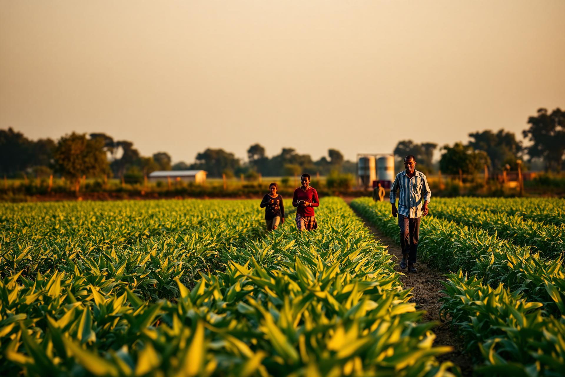 Agricultural production on a Nigerian farm